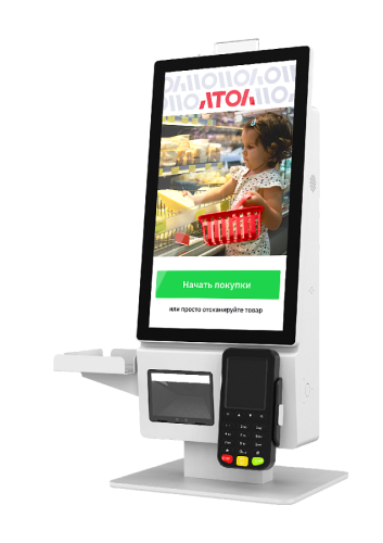 Касса самообслуживания АТОЛ КСО 3210 (21.5",J6412,SSD,4G/128G),без ОС,сканер Mindeo,Indicator light,Креп-ниеПинПад,Крен-ниеФР. с доставкой в Санкт-Петербурге